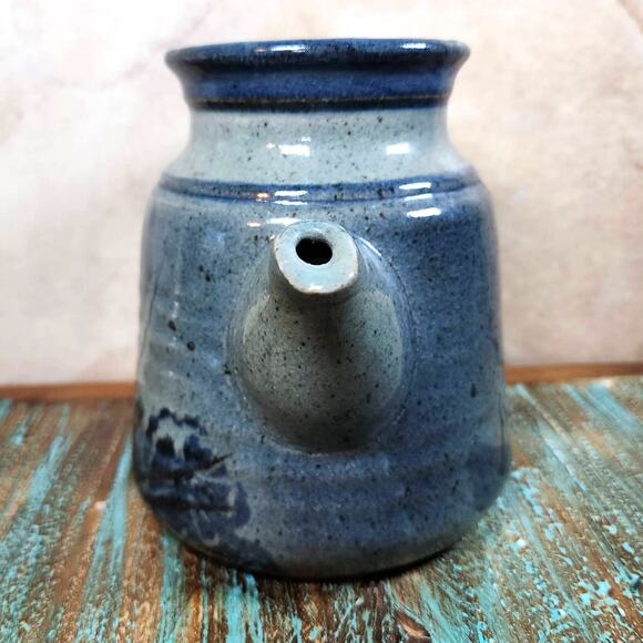 Signed Handcrafted MCM Floral Ceramic Pitcher-Mid Century Pottery-Artist Signed - Picture 7 of 10